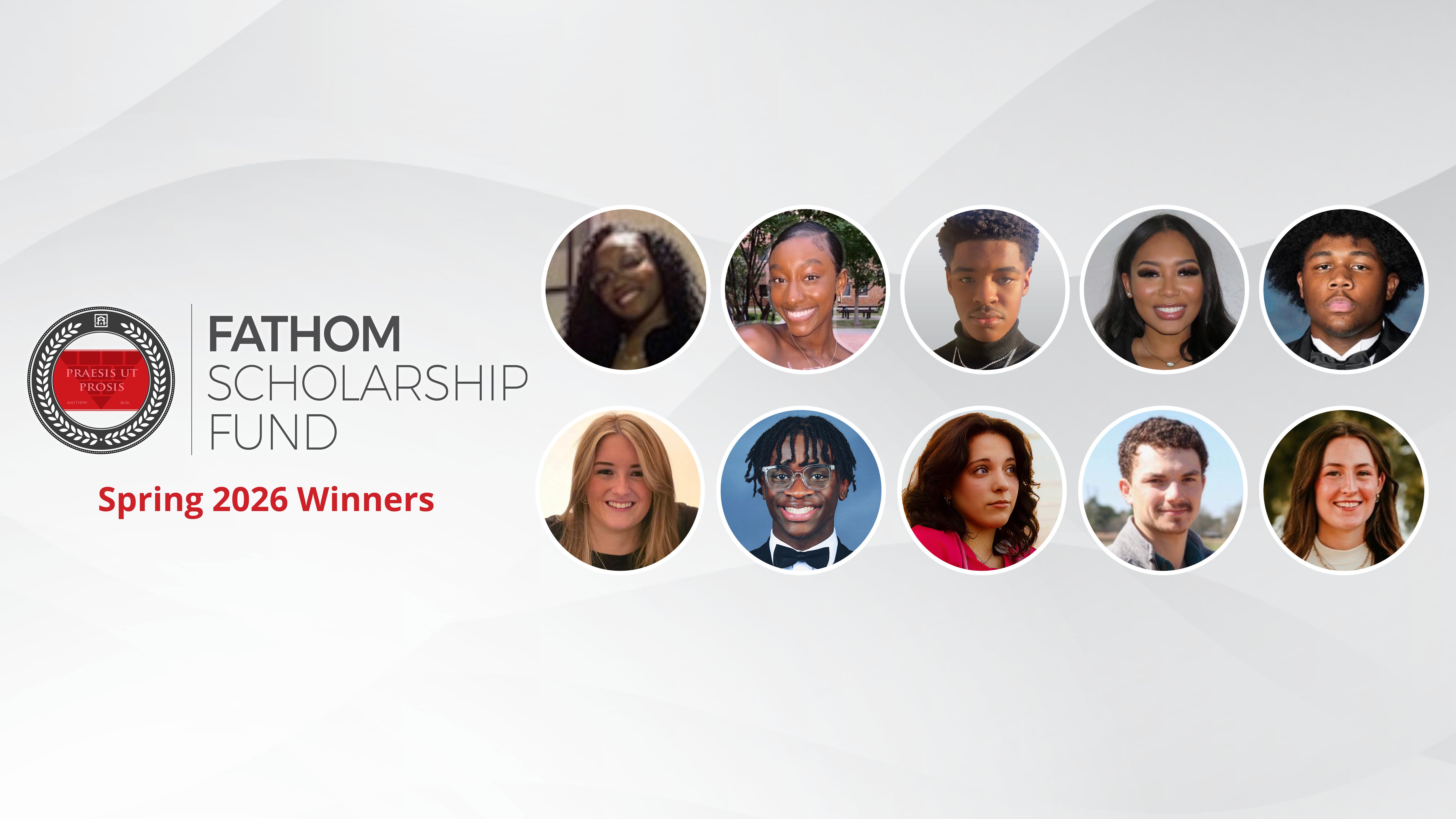 Photos of the Fathom Spring 2026 Scholarship program